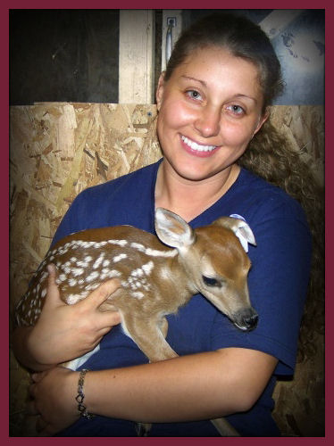 Me holding "Baby Doll" ~ one of the fawns