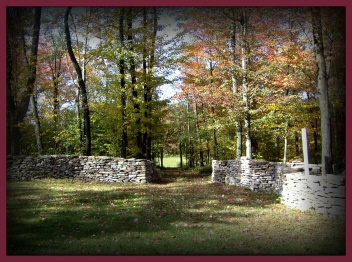 Rock Wall ~ View from our living room window *Fall
